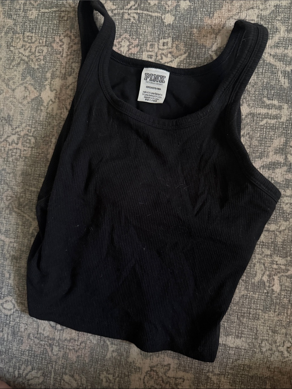 Cropped PINK black Tank